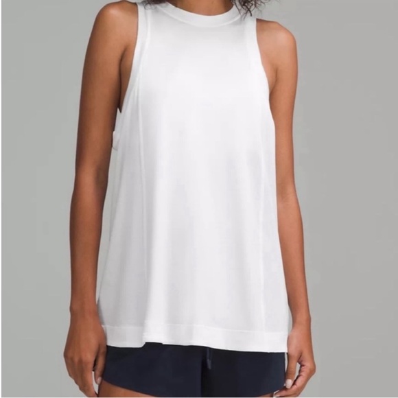 lululemon athletica Tops - Lululemon Long Cotton Crewneck Tank Top
